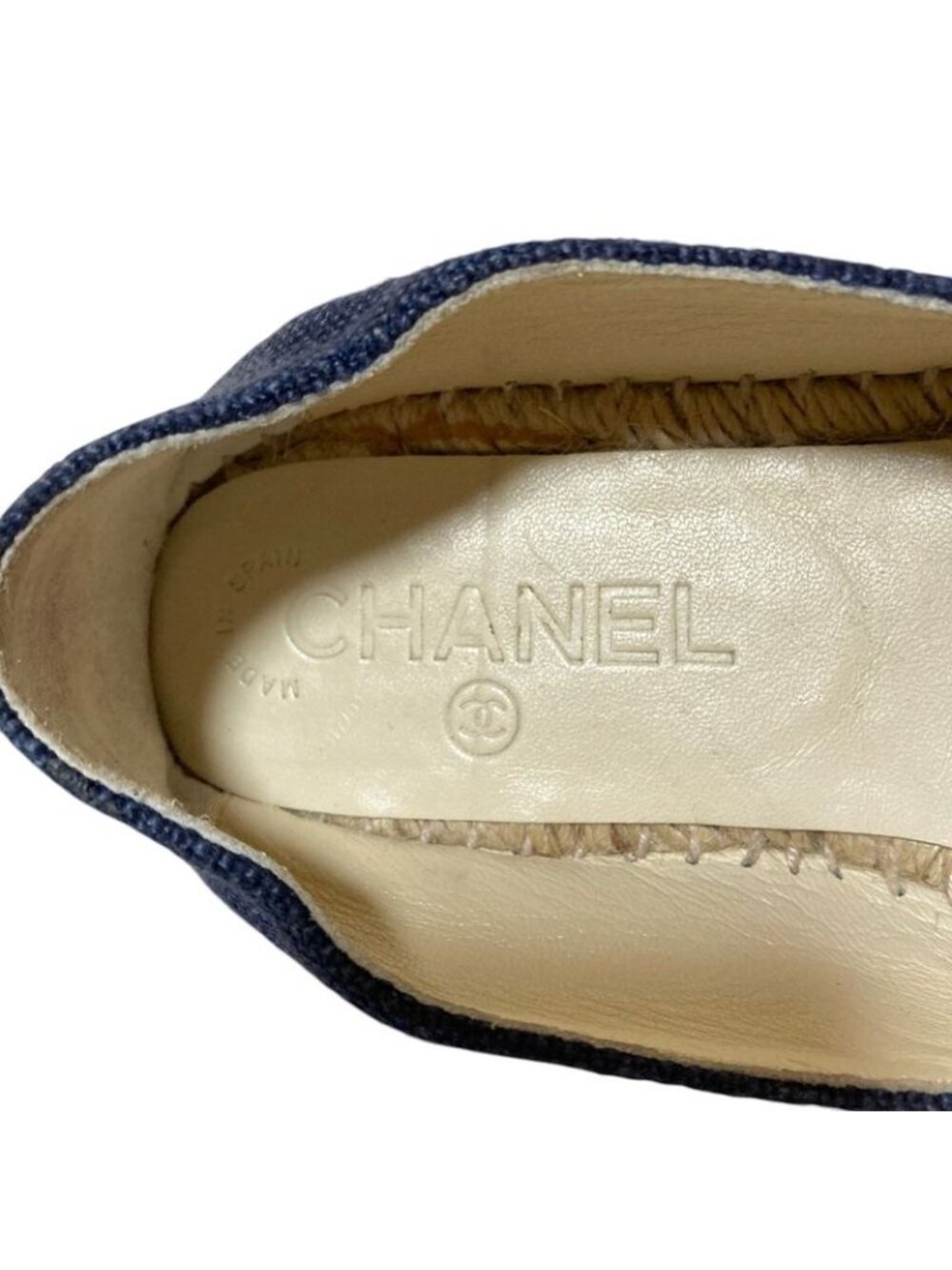 Chanel 14c CC Logo Espadrilles 35 22.5 cm Navy - Picture 9 of 15